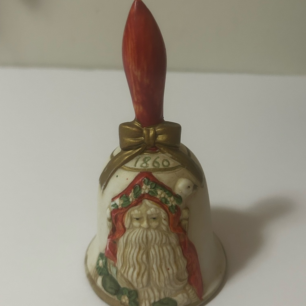 Vintage Santa Claus Bell with Red Handle